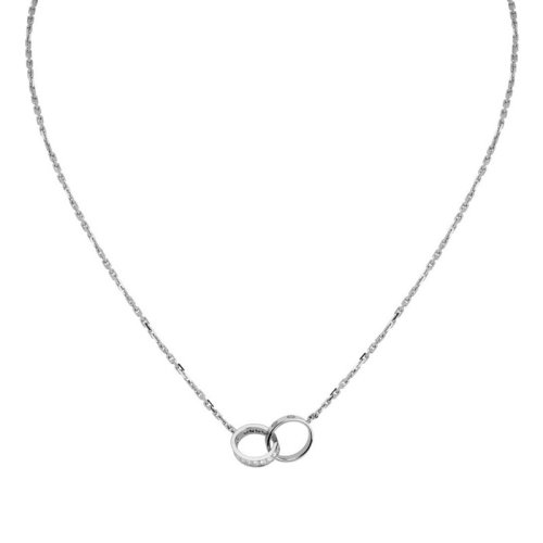 CARTIER/卡地亞 經典LOVE 18K金白金鉆石項鏈 鑲嵌18顆鉆石 B7013700