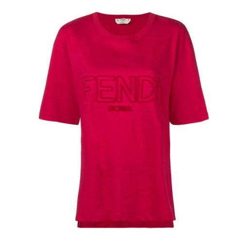 Fendi/芬迪 女裝 服飾  棉質圓領LOGO印花半袖 女士短袖T恤 FAF077