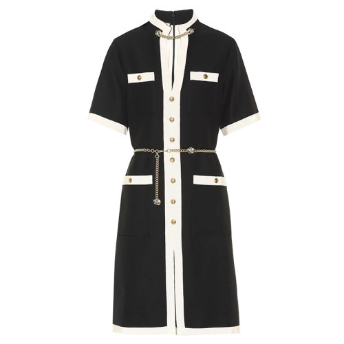 GUCCI/古馳黑白配色女士連衣裙     bn