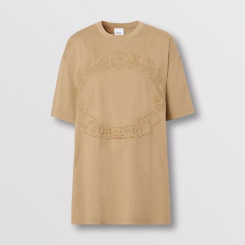  BURBERRY 22年秋冬 女士 馬術(shù)騎士刺繡寬松棉質(zhì) T 恤衫 80652541