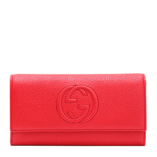 GUCCI 古馳 女士雙G牛皮長款錢包錢夾