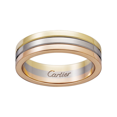CARTIER/卡地亞 TRINITY系列 18K金黃金白金玫瑰金三色戒指 求婚訂婚結婚對戒  B4052100