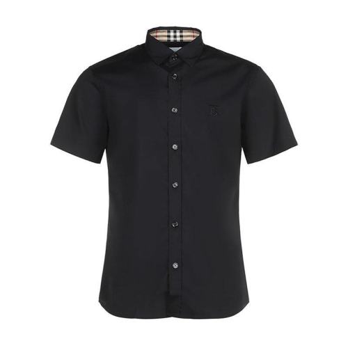  BURBERRY/博柏利 巴寶莉男裝 時(shí)尚簡(jiǎn)約 男士黑色棉質(zhì)短袖襯衫 8