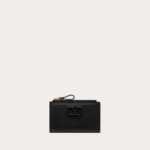  VALENTINO華倫天奴 22年秋冬 女士 卡包 PORTE-CARTES ZIPPé VLOGO SIGNATURE EN VEAU GRAIN 預定商品1-3周發貨