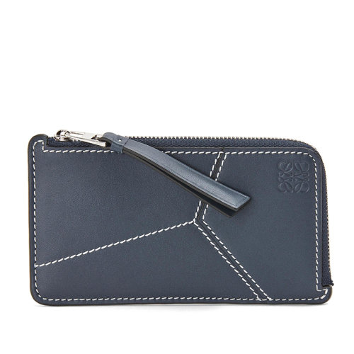 LOEWE/羅意威 Puzzle系列 男士海洋色縫線光滑小牛皮硬幣卡夾0010643096
