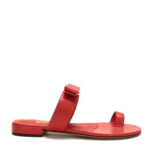 SalvatoreFerragamo/菲拉格慕 女士LOUISA系列羊皮VARA蝴蝶結夾趾涼鞋 0725025