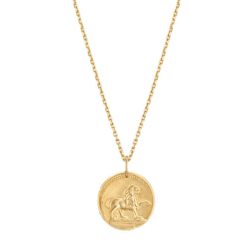 Van Cleef & Arpels/梵克雅寶 新款Zodiaque十二星座系列 18K金黃金Leonis獅子座徽章圓形吊墜VCARP7SO00