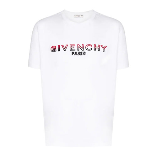 Givenchy/紀(jì)梵希男裝 服裝  黑色棉質(zhì)logo印花標(biāo)識寬松 男士短袖T恤 BM70UY3002-001