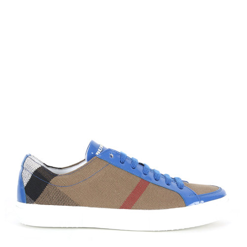 BURBERRY/博柏利 SS20 女士經典格紋藍色系帶低幫休閑鞋帆布鞋運動鞋女鞋3941066