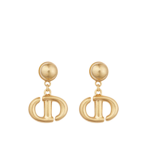 DIOR/迪奧 22春夏新款NAVY系列 女士金色飾面金屬CD金扣耳環E1812CDNMT_D300