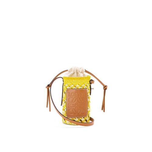  LOEWE羅意威 22年秋冬 女士 收納包 Cylinder Pocket in iraca palm and calfskin C630P71X01- 預定商品1-3周發貨
