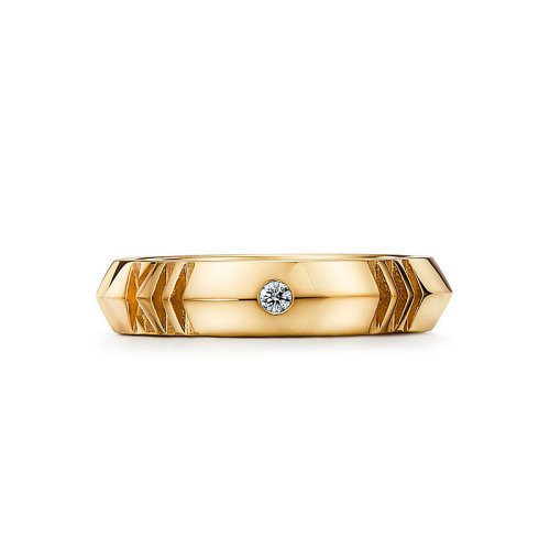Tiffany & Co./蒂芙尼  Atlas X系列 18K金黃金四顆圓形明亮式切割鉆石羅馬數字耳環GRP11682