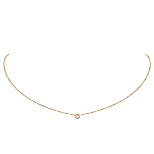 CARTIER/卡地亞 DIAMANTS LéGERS超小號(hào)18K金玫瑰金鉆石項(xiàng)鏈 B7224516