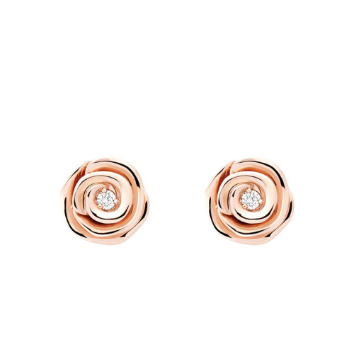 DIOR/迪奧 22春夏新款ROSE COUTURE系列 小號18k金玫瑰金鑲嵌鉆石耳環(huán)JRCO95002_0000