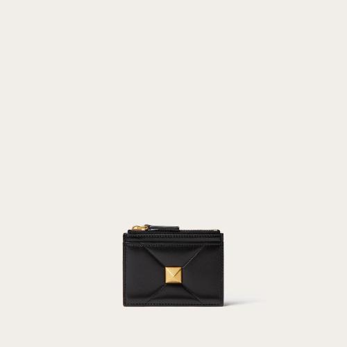  VALENTINO華倫天奴 22年秋冬 女士 卡包 PORTE-MONNAIE ZIPPé ROMAN STUD EN CUIR NAPPA 1W2P