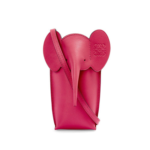 LOEWE/羅意威 23春夏新款 經(jīng)典款 女士寶石紅釉小牛皮磁扣開合單肩斜挎大象包C623B02X04-8603