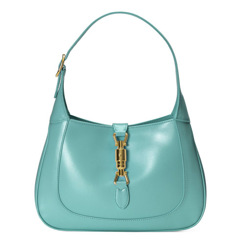 GUCCI/古馳 1961 Jackie系列 淺藍(lán)色牛皮金扣小號(hào)手提單肩包63670910O0G4933
