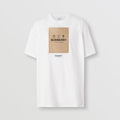  BURBERRY 22年秋冬 女士 標簽嵌花棉質寬松 T 恤衫 80565431
