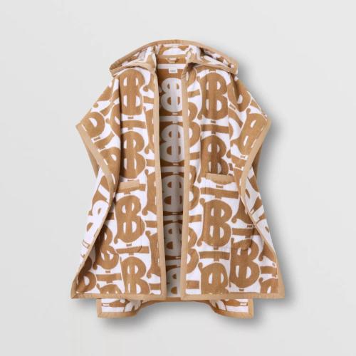  BURBERRY 22年秋冬 女士 專屬標(biāo)識(shí)裝飾棉質(zhì)提花連帽披肩 80565501