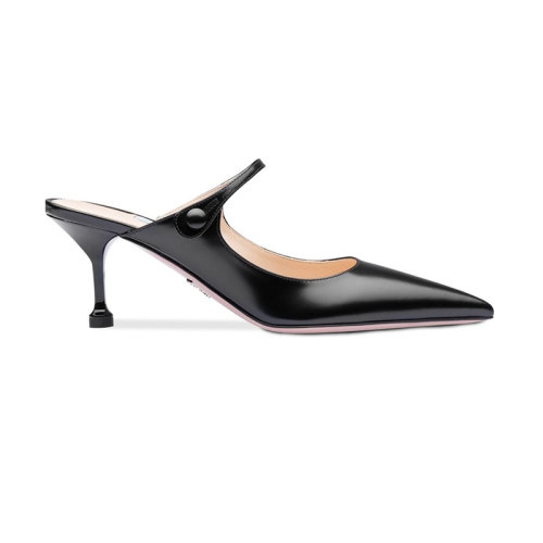 PRADA/普拉達 女鞋女士黑色皮革時尚百搭品牌字母 高跟鞋  1I492L-FA065055-F0002