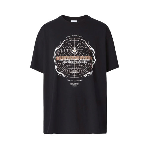 BURBERRY/博柏利 男士黑色棉質(zhì)徽標(biāo)裝飾T恤 8048289
