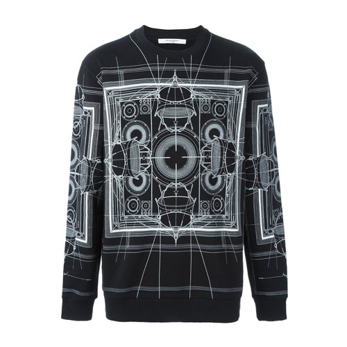Givenchy/紀梵希 純棉黑色圓領男士加絨衛(wèi)衣 男裝 男衛(wèi)衣