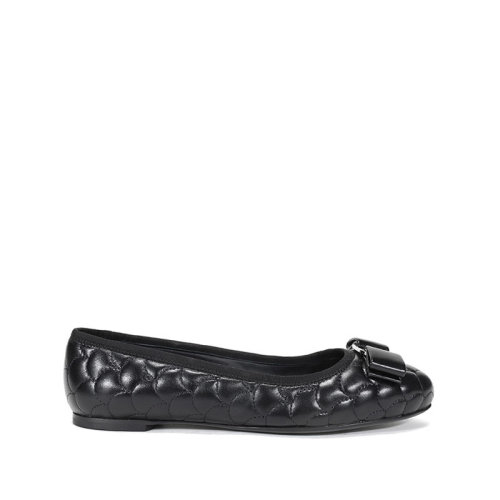 SalvatoreFerragamo/菲拉格慕 女士VARINA系列皮革蝴蝶結平底鞋船鞋725995