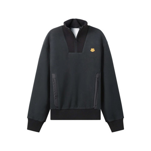 KENZO/高田賢三 男士聚酯纖維超大造型立領抓絨長袖衛衣運動衫 5SW525 4MP