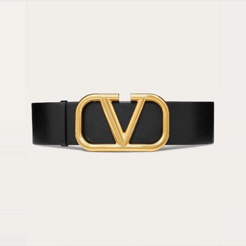  VALENTINO華倫天奴 22年春夏 女士 腰帶 雙面 VLogo Signature 光面小牛皮腰帶（寬 7 厘米） Z 預定商品2-8周發貨