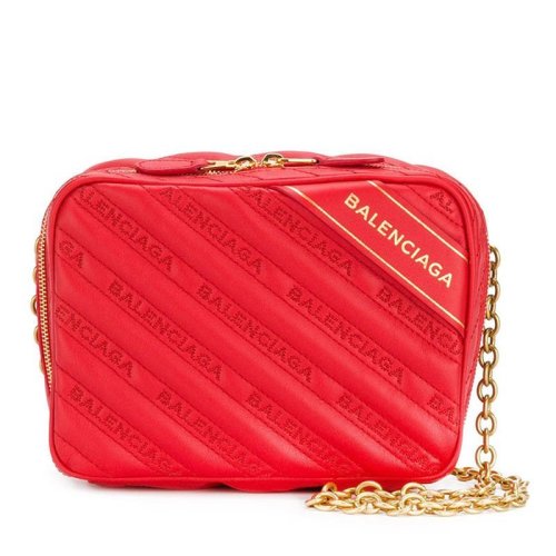 Balenciaga/巴黎世家 女士 小號紅色徽標壓紋小牛皮單肩包斜挎包 5020260HIA46524 HJH0015X