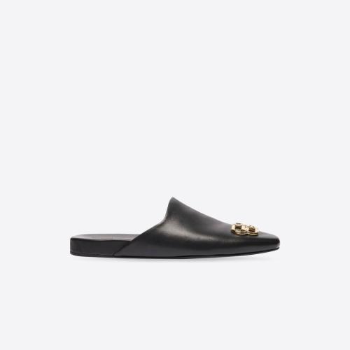  BALENCIAGA巴黎世家 22年秋冬 女士 平底鞋 Womens Cosy Bb Mule in Black 653808WBB521088