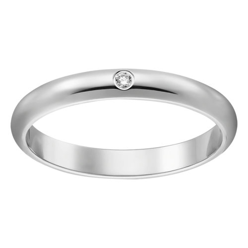 CARTIER/卡地亞 pt950鉑金單鉆 簡約大氣 1895結(jié)婚求婚訂婚對戒戒指  B4057700