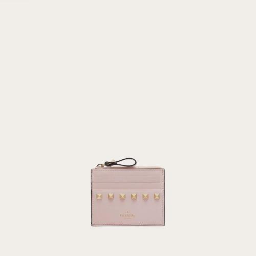  VALENTINO華倫天奴 22年秋冬 女士 卡包 PORTE-CARTES ROCKSTUD ZIPPé EN VEAU XW2P0T35BOL16