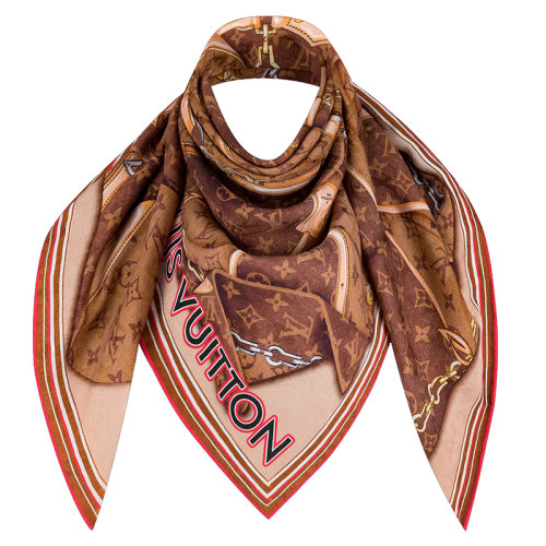 預(yù)定1個月 Louis Vuitton/路易威登新款 MORE AND MORE XS系列 女士棕色桑蠶絲羊絨混紡雙面圍巾披肩M76933