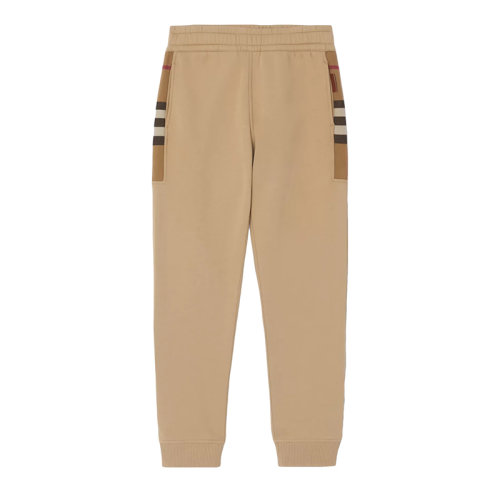 BURBERRY/博柏利 22年早春新款 男士駝色棉質(zhì)混紡格紋裁片慢跑運(yùn)動(dòng)褲80450141