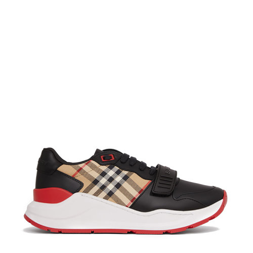 BURBERRY/博柏利 皮革拼 Vintage 格紋棉質運動鞋 80381841