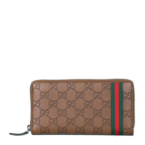 GUCCI/古馳 男士牛皮長款棕色錢包 308009-A0VBR-2574