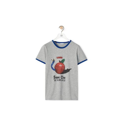  LOEWE羅意威 22年秋冬 女士 短袖T恤 Apple print T-shirt in cotton S359Y22X24-1440
