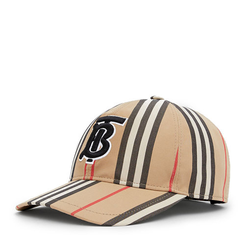 BURBERRY/博柏利 專屬標識圖案標志性條紋棉質棒球帽80269241