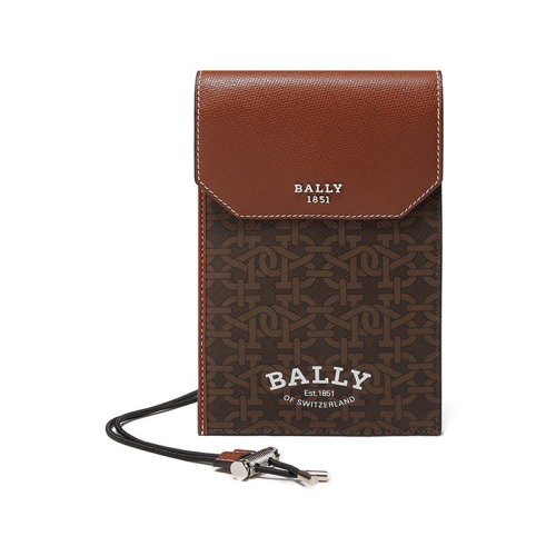 BALLY/巴利 男士TPU配皮單肩斜挎包頸部掛包手機包老花圖案 BOYD TML