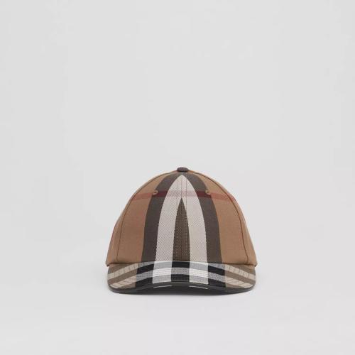  BURBERRY 22年秋冬 女士 徽標裝飾格紋棉質棒球帽 80560801