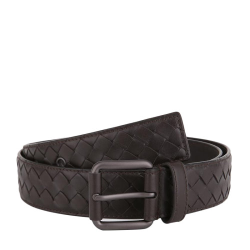 Bottega Veneta/葆蝶家 寶緹嘉 男士編織紋咖啡色皮質針扣腰帶 407396 V4650 2006