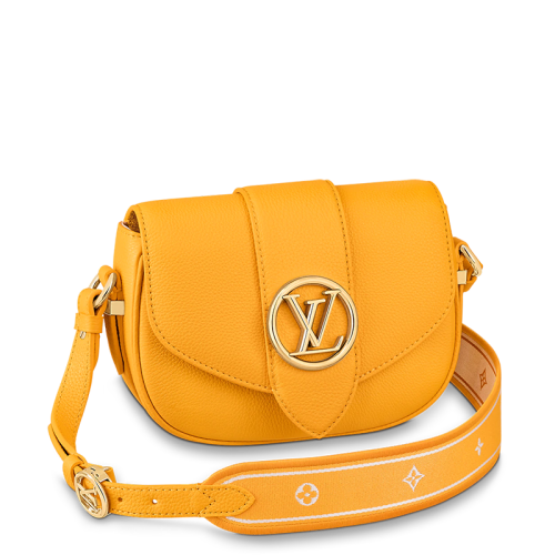 Louis Vuitton/路易威登 22春夏新款PONT 9 SOFT系列 女士小號陽光色粒面牛皮革金扣翻蓋開合單肩斜挎包M59290