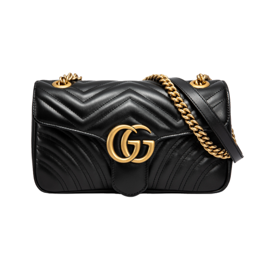 GUCCI/古馳  女士 女包金屬雙G水紋波拉鏈單肩包斜挎包手提包 443497-DTDIT-1000
