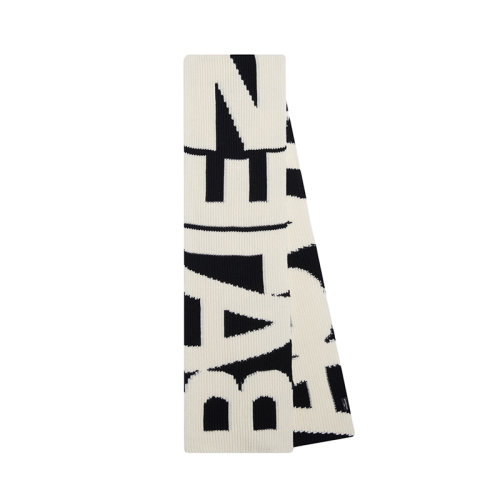 Balenciaga/巴黎世家新款 Turn系列 男女同款黑色和白色純羊毛針織羅紋圍巾675328T16150107