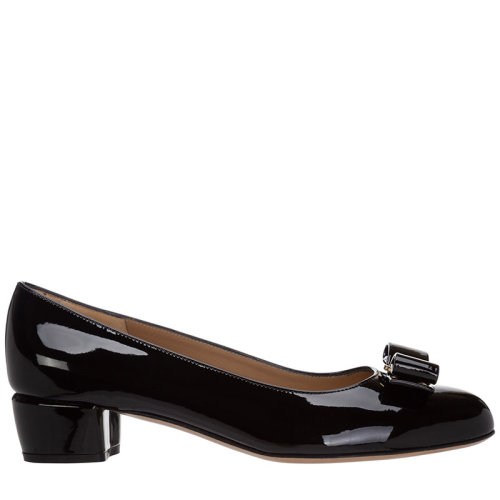 Salvatore Ferragamo/菲拉格慕 女士 女鞋 黑色皮革時尚中跟鞋 01B221 591963