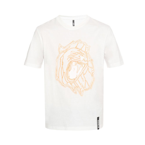 VERSACE/范思哲 男士白色棉質橙色老虎印花圓領短袖T恤 BU90545-BJ10289-B7001