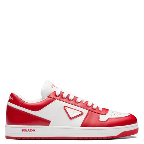 PRADA/普拉達 22年早春新款 Downtown系列 男士白色/漆紅色皮革運動鞋2EE364_3LKG_F0O3N