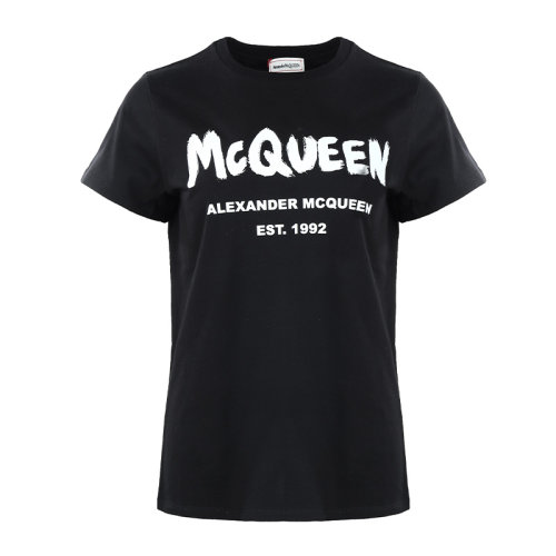 Alexander McQueen/亞歷山大麥昆22春夏字母徽標印花女士短袖T恤 608614QZAD3