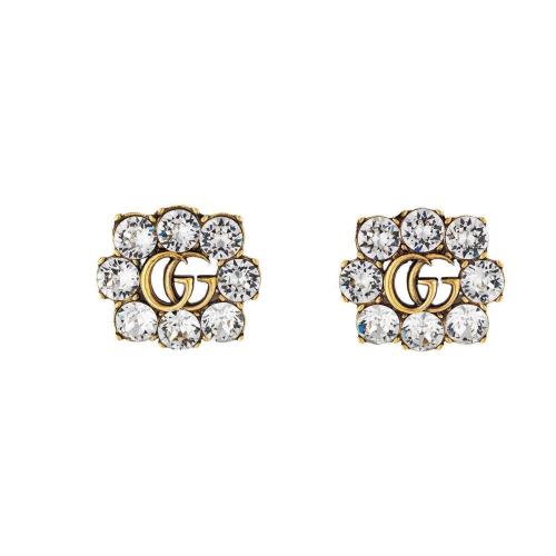  GUCCI古馳 22年秋冬 女士 水晶雙G耳環 645684 J1D50 8062
